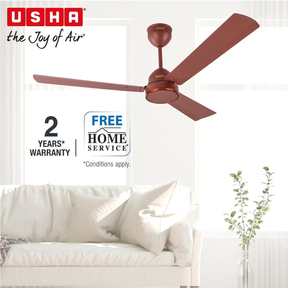USHA Aeroedge 1200mm BLDC Ceiling Fan with RF Remote | BEE 5 Star Rated Energy Efficient | 100% Copper Motor | High Air Delivery 220CM | 3-Year Motor &...