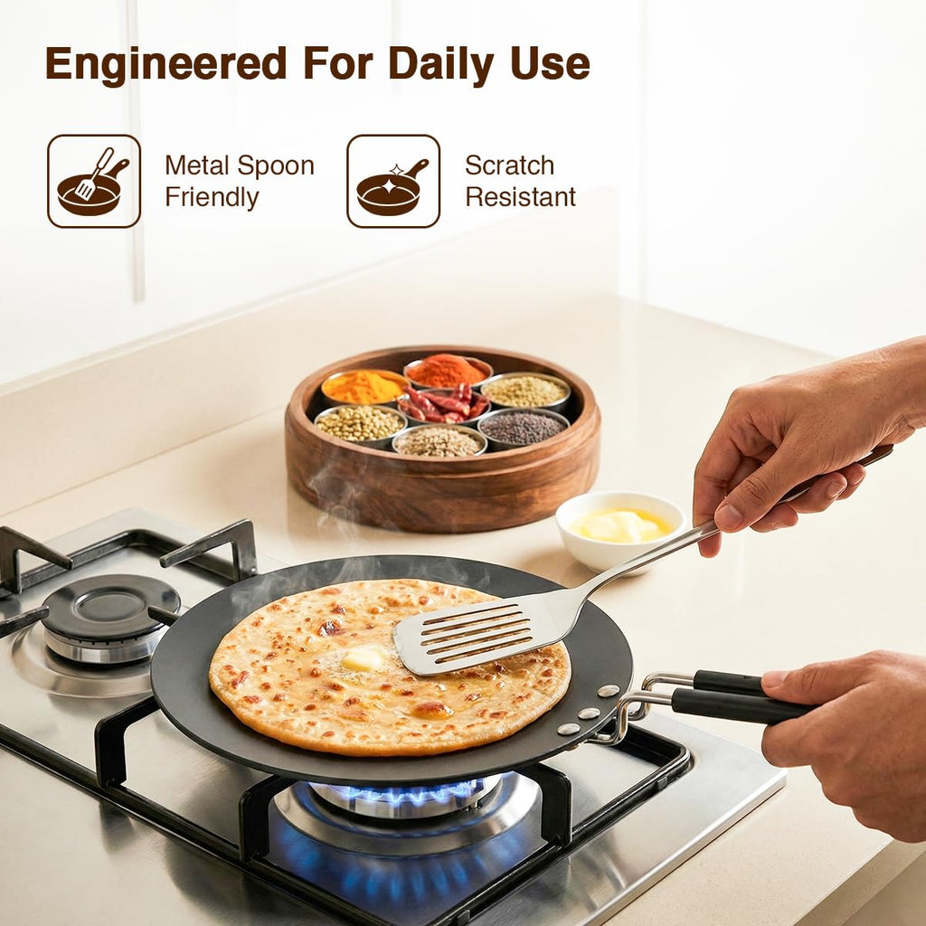 Prestige Hard Anodized Plus Roti/Chapati Tawa (Aluminium)|Wide Base with 26.5 cm|
