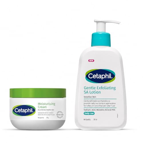 Cetaphil Moisturising Cream 250g & Cetaphil Gentle Exfoliating SA Lotion 236ml Combo