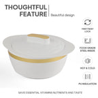 Cello Gold Crust Insulated Casserole Set of 3, (500ml, 1000ml, 1500ml) White |