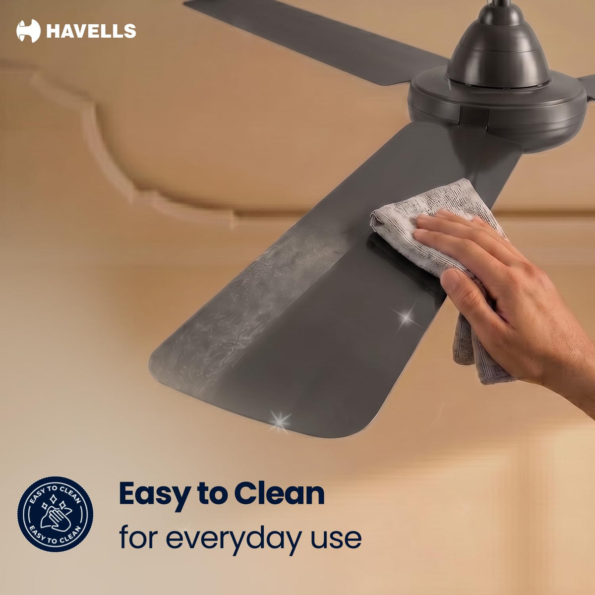 Havells 1200mm Ambrose Neo Energy Saving Ceiling Fan| Air Delivery: 220 m³/min| Speed: 370 RPM| 2...
