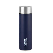 CELLO H2O Matt Stainless Steel Water Bottle For Office & Daily Use 1000 ml Navy Blue | Single Wall Freezer & Fridge Safe, Lightweight & Stylish Leakproof Rustproof Steel Water Bottle For School Travel