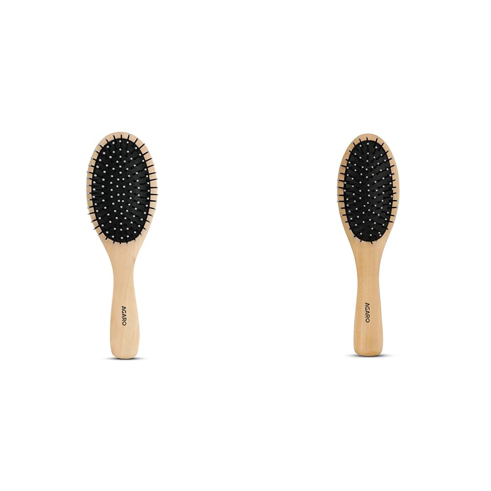 Agaro Wooden Broad Oval Hair Brush Wooden Narrow Oval Hair Brush