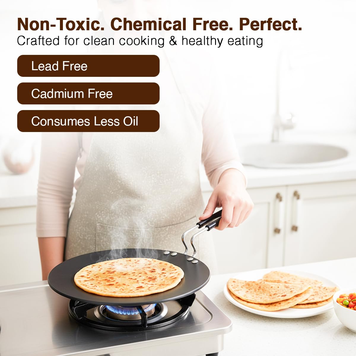 Prestige Hard Anodized Plus Roti/Chapati Tawa (Aluminium)|Wide Base with 26.5 cm|