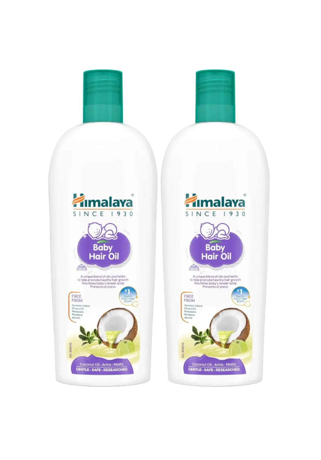 Himalaya Baby Hair Oil with Amla, Sesame & Coconut oil – 200ml | No.1 Doctor Prescribed (Pack of 2)