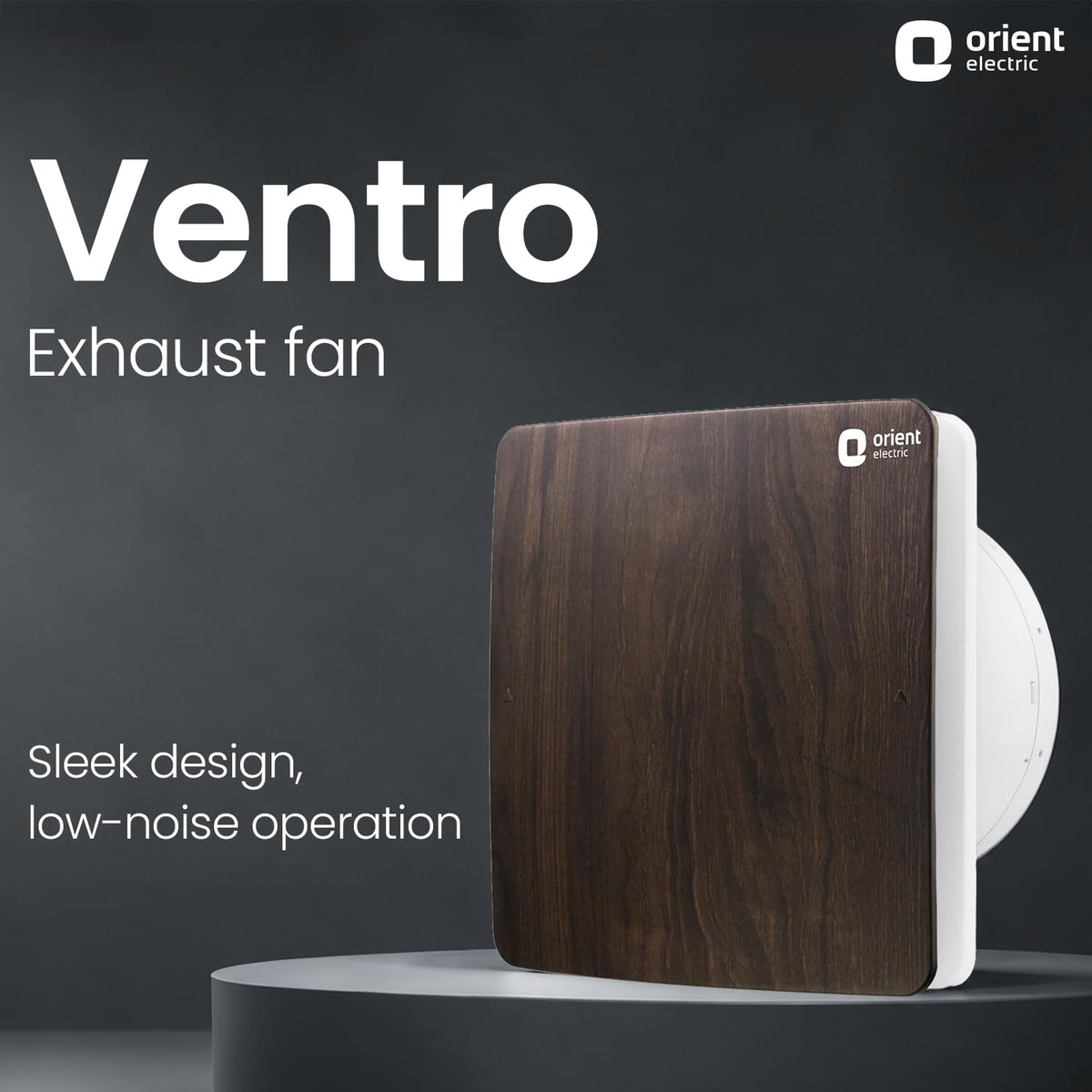 Orient Ventro exhaust 150 mm | Walnut Wood | Glass and wall mountable | Elegant design with high performance | Noiseless Operation | 2 year warranty