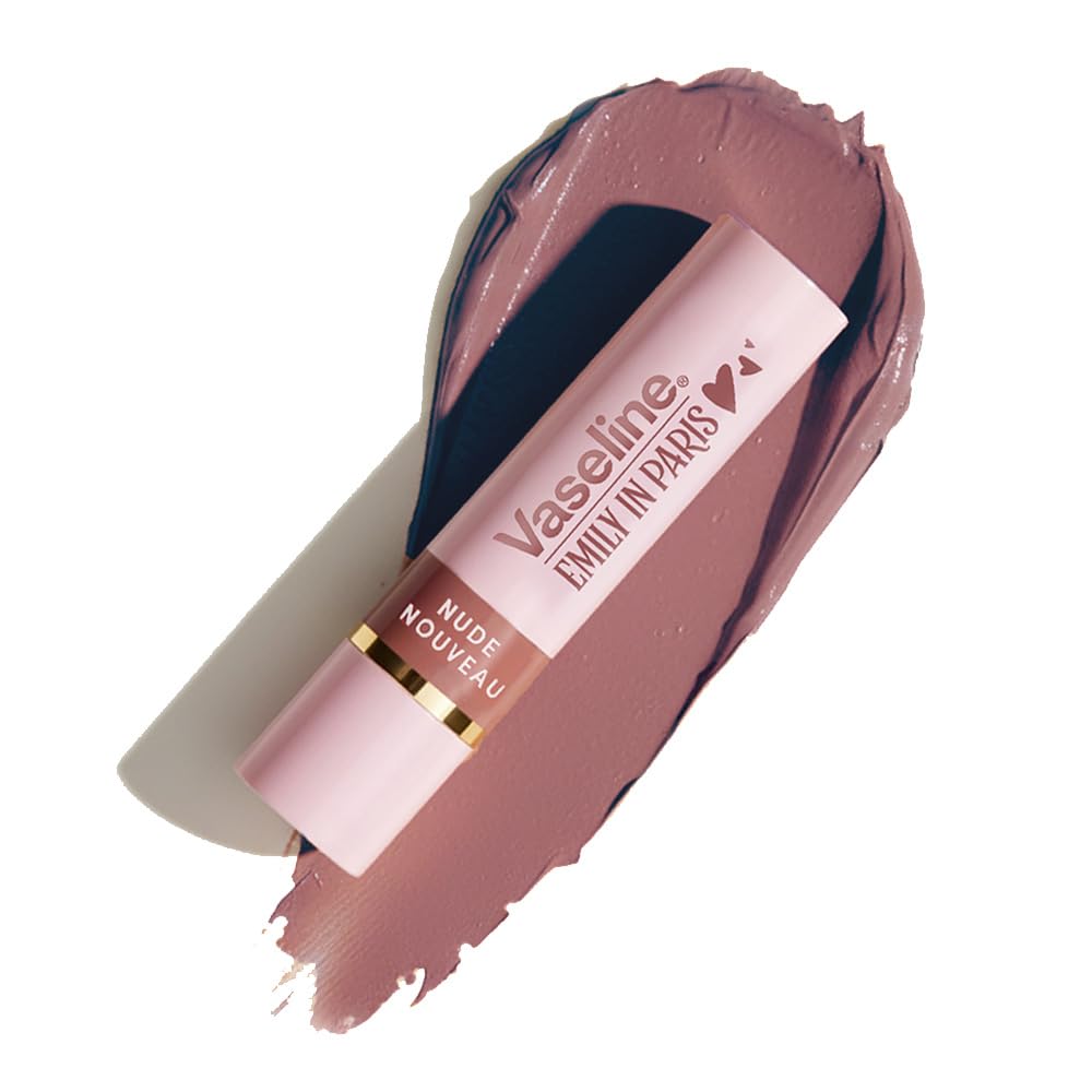 Vaseline Nude Nouveau | Emily in Paris Limited Edition | Nude Tinted Lip Balm Stick, 24H Moisturization, 3g