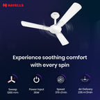 Havells 1200mm Enticer BLDC Prime Ceiling Fan| Compatible with Regulator & Remote /Pearl White Chrome| 100% Copper Motor|