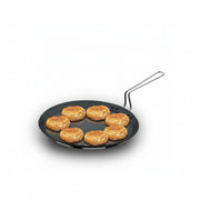 Hawkins Futura 30 cm Flat Tava, Non Stick Tawa with Stainless Steel Handle, Tawa with Rim, Pancake Pan, Flat Pan, Black (NFT30)