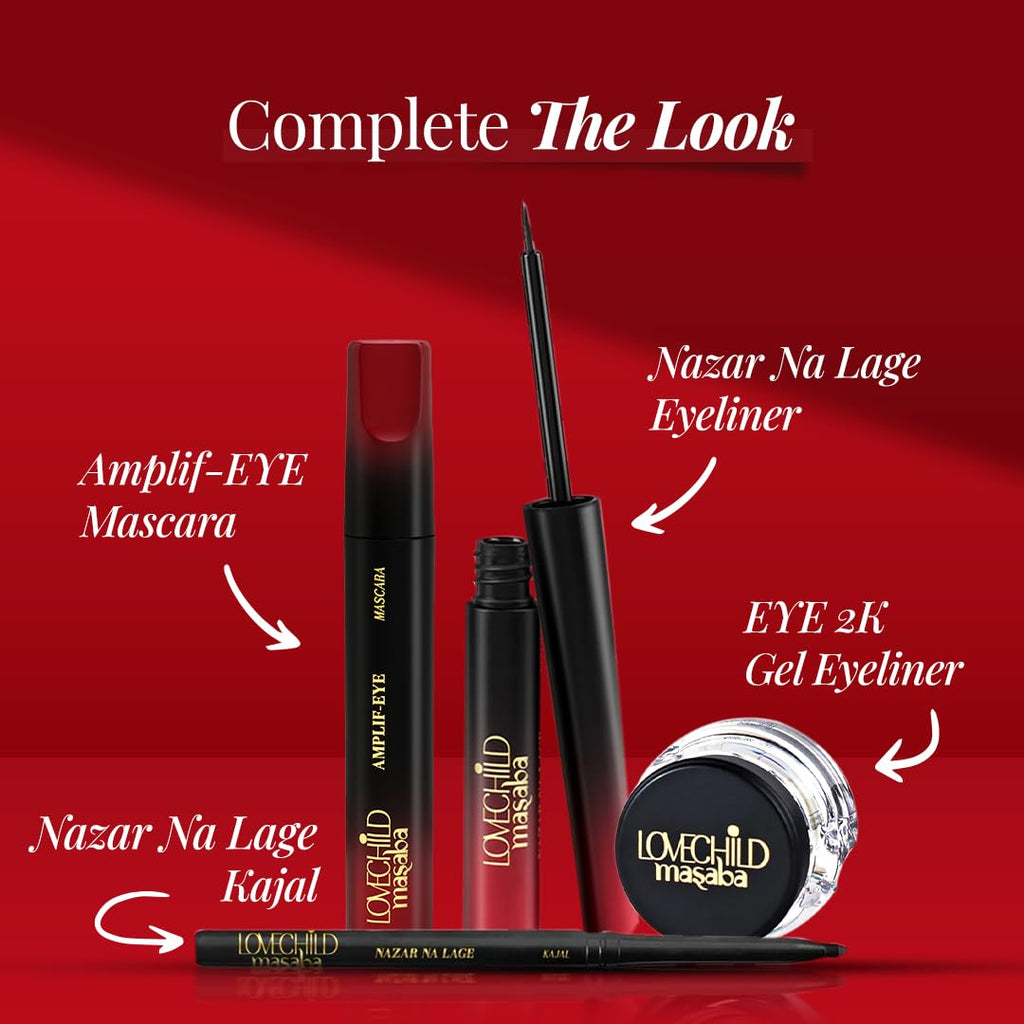 LoveChild Masaba Liquid Eyeliner (Black), Waterproof Smudge-Proof Eyeliner with HD Gloss Finish, Quick Drying Eye Liner and Long Lasting Eye Makeup for...