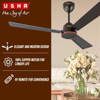 USHA AeroEdge 1200mm BLDC Ceiling Fan with RF Remote | BEE 5 Star Rated Energy Efficient | 100% Copper Motor | High Air Delivery 220CMM | 3-Year Motor &...