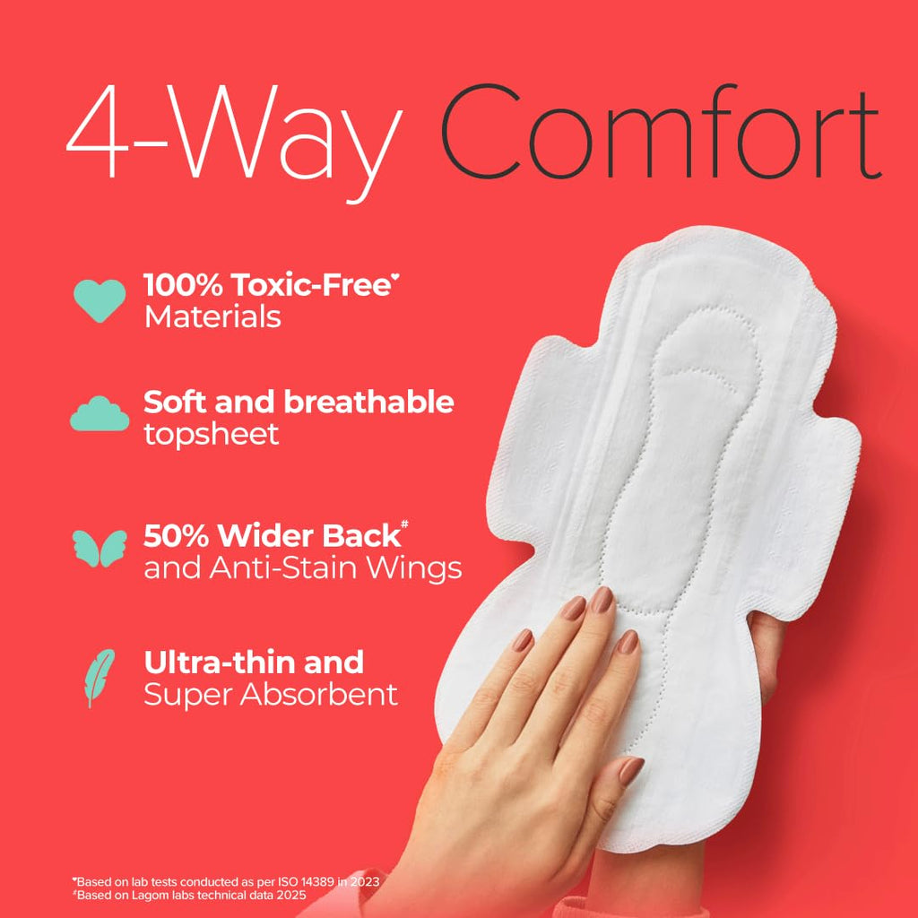 Nua Complete Comfort Sanitary Pads for Sensitive Skin | Pack of 50 Pads