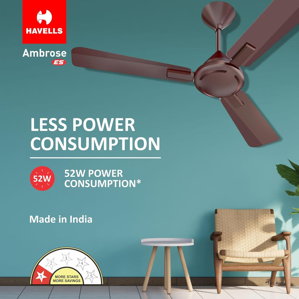 Havells 1200mm Ambrose Energy Saving High Speed Ceiling Fan|