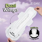 Pee Safe Comfort Night Pads XXXXL-8 Pads - 405Mm | 76% Longer | Heavy Flow Nights, Super Soft Topsheet, Dual Wings, Extra Wide Back, Overnight Protection,...
