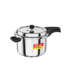 Prestige 6.5 Litre Stainless Steel Deluxe Alpha Svachh Outer Lid Pressure Cooker | 10Y Warranty | Deep Lid for Spillage Control | TRIPLY Base | Gasket Release System | Gas & Induction Compatible | ISI