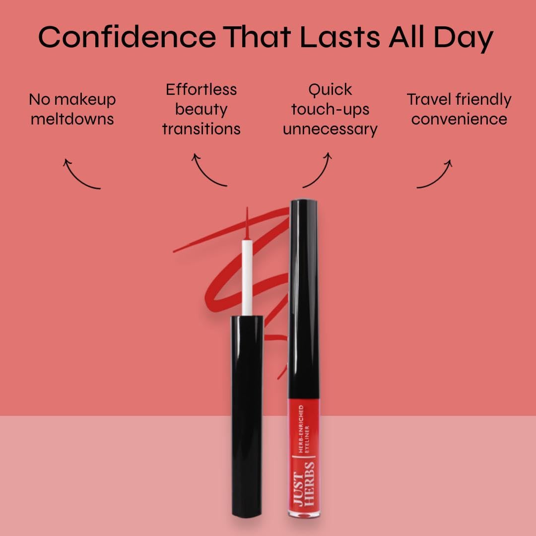 Just Herbs Eyeliner Waterproof and Smudge Proof, Long Lasting Eyeliners 2.5g (Bubblegum Pink)