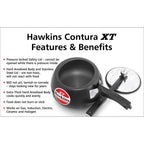 Hawkins 2 Litre Contura Black XT Pressure Cooker, Hard Anodised Inner Lid, Small Induction, Handi, Black (CXT20)