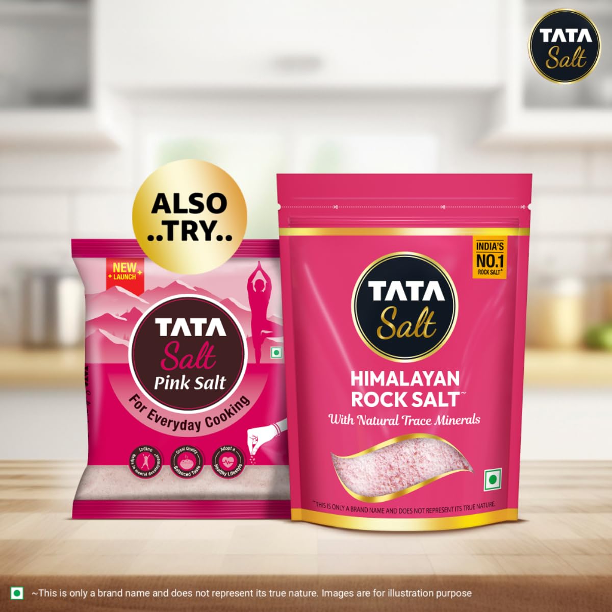 Tata Himalayan Rock Pink Salt, 1kg Pouch,