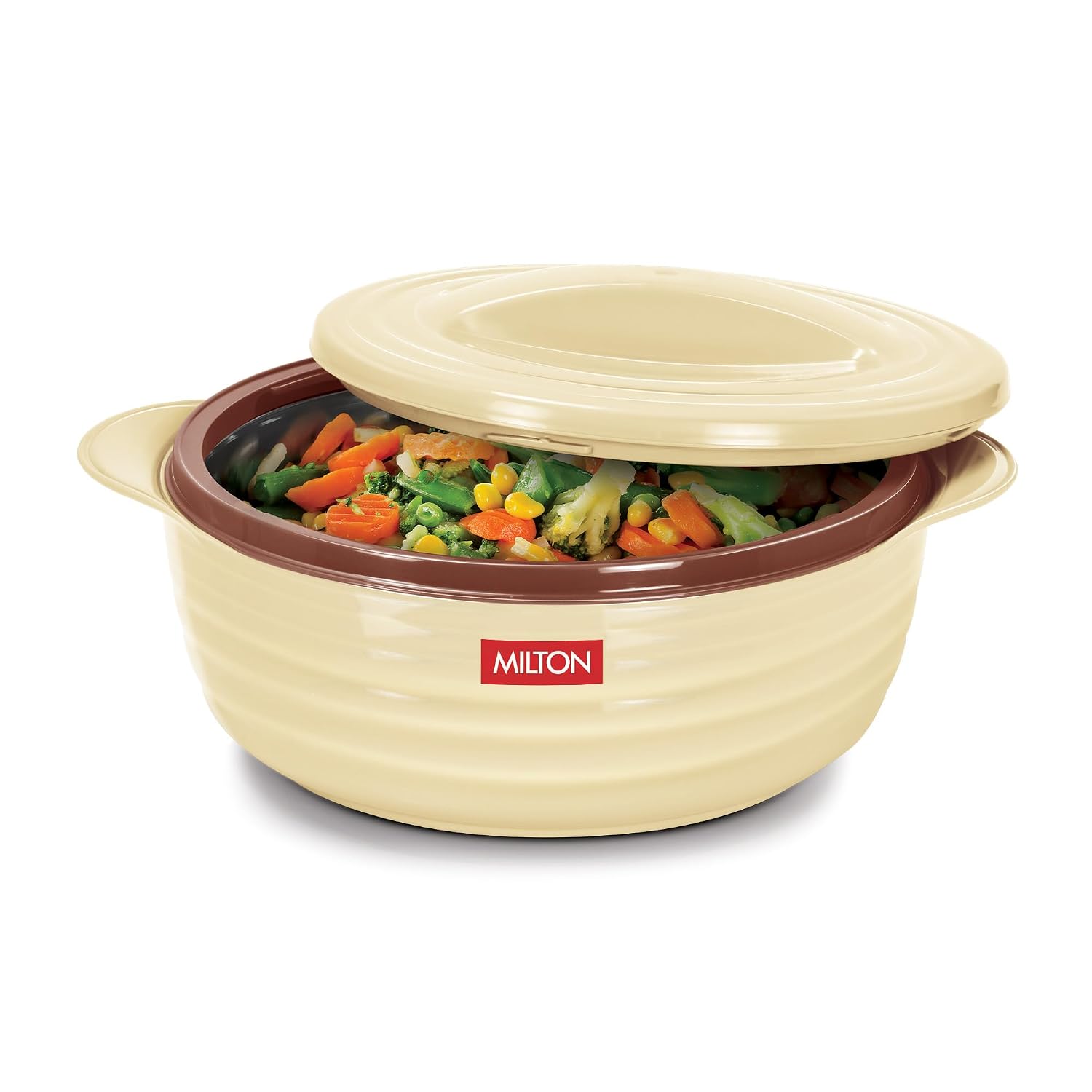 MILTON Aspire Jr. Set of 3 Serving Casserole Double Walled Inner Stainless Steel, (350ml, 720ml,1050 ml)