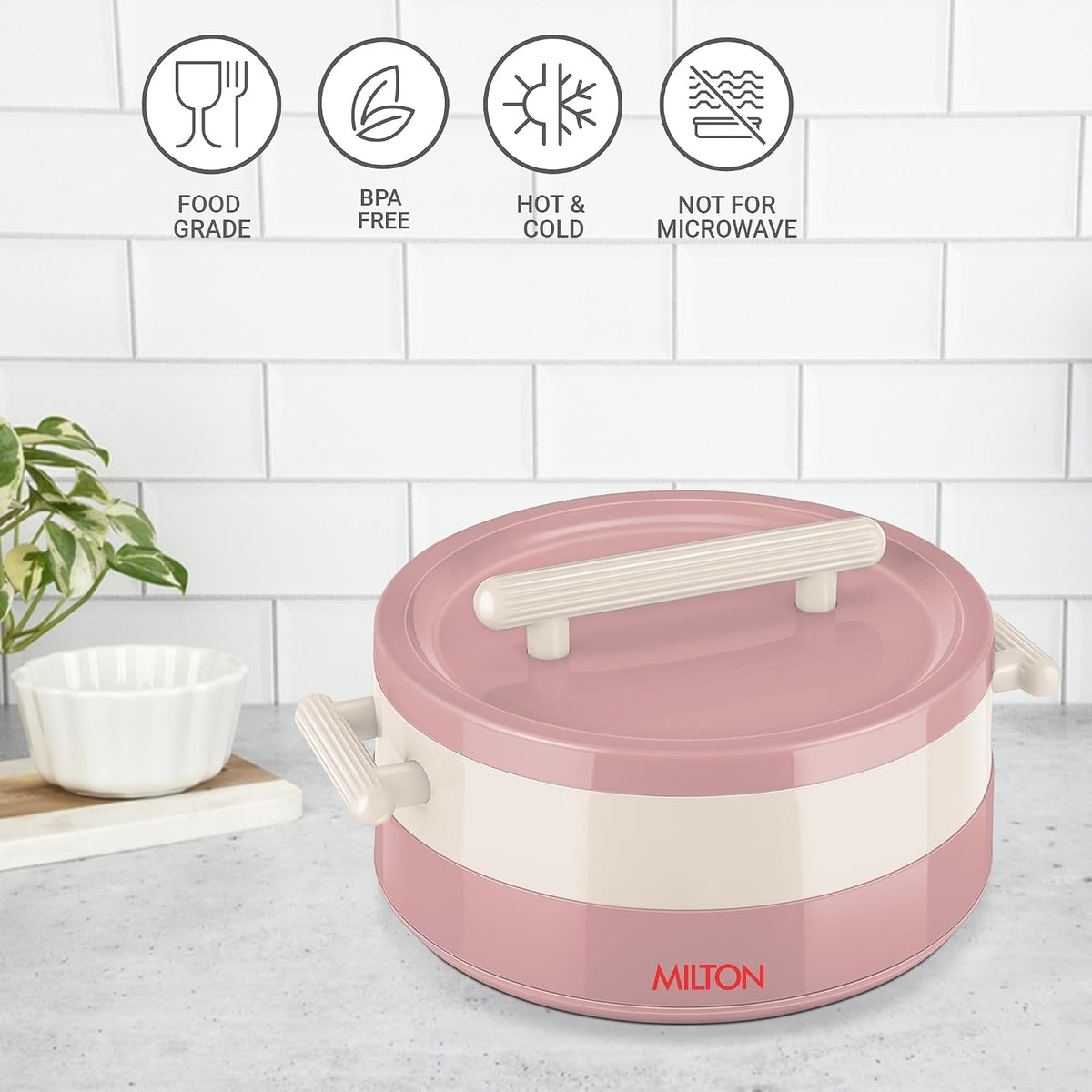 MILTON Valenza 1500 Insulated Inner Stainless Steel Casserole for Roti, 1250ml |