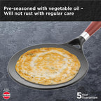 Hawkins 22 cm Futura Cast Iron Tava | Induction & Gas Compatible | Naturally Nonstick | No Coating | Ideal for Roti/Chapati | Black (CIT22)|Induction...