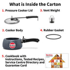 Hawkins 2 Litre Ceramic Nonstick Pressure Cooker, Induction Inner Lid Cooker, Granite Contura shaped Cooker, Blue (ICC20)