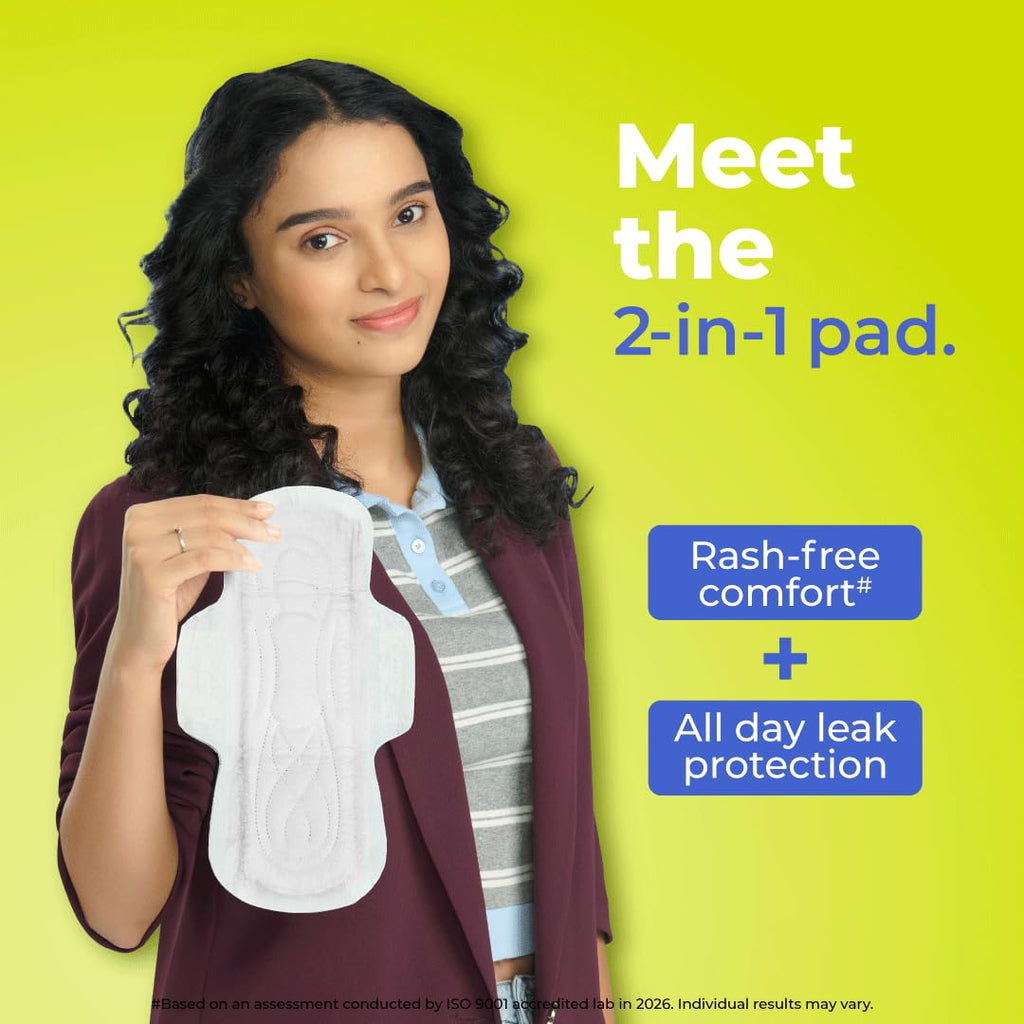 Nua MyWave XL Sanitary Pads for Women | Heavy Flow Period Pads | Super Soft, Rash-Free, Leak-Proof | Super Absorbent | Pack of 28 |