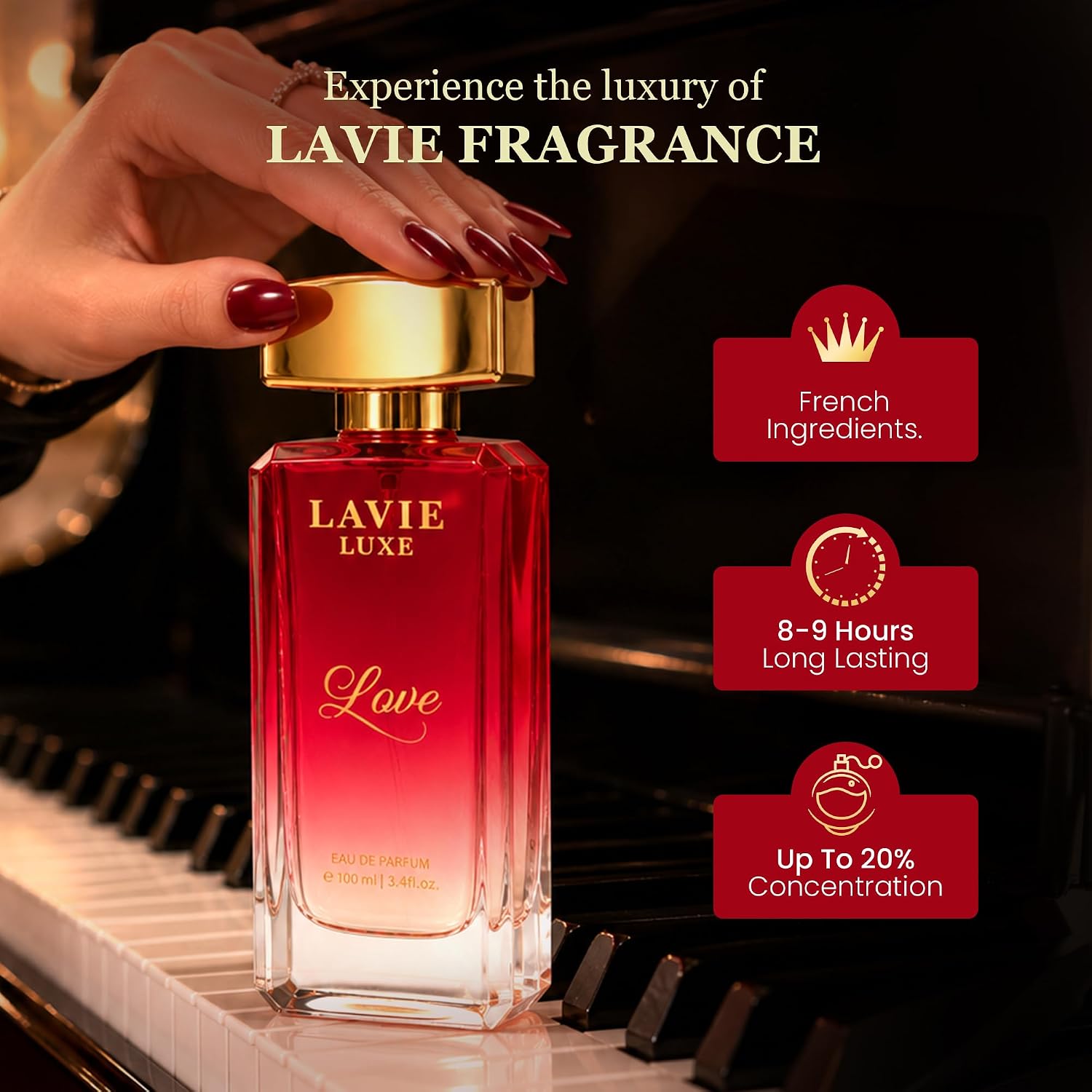 Lavie Luxe Love Women Eau De Parfum | Luxury Collection 100ml Perfume | Perfume for Women