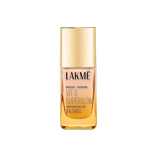 LAKME Makeup+Skincare, VitC Superglow Skin Perfecting Tint, Cool Ivory C100, 25ml