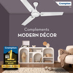 Crompton SUREBREEZE HILL BRIZ NEO 1200 mm (48 inch) Ceiling Fan (Opal White) Star rated energy efficient fans