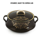 CELLO Midas Set of 2 Pieces Casserole Hot Pot Box For Daily Use & Kitchen 1000ml Each, Black |