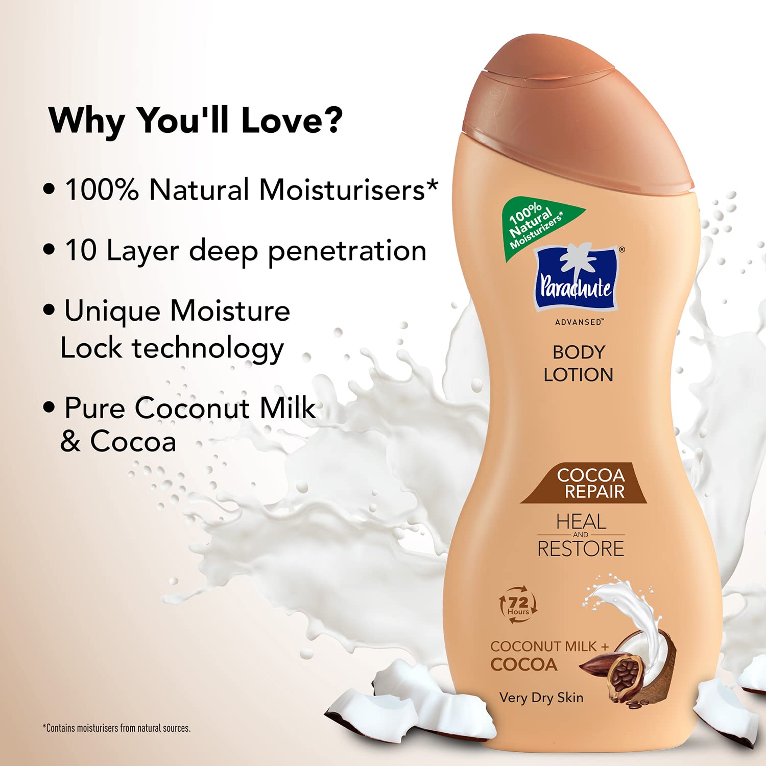Parachute Advansed Cocoa Repair Body Lotion, Intense Moisture, 600ml