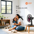 Orient Electric 400 mm Table 77 | High Speed Table Fan for Home|100% Copper Motor with Thermal Overload Protection | 90 Degree Oscillation | 3 Speed Control | Military Grade Guard | Black & Red