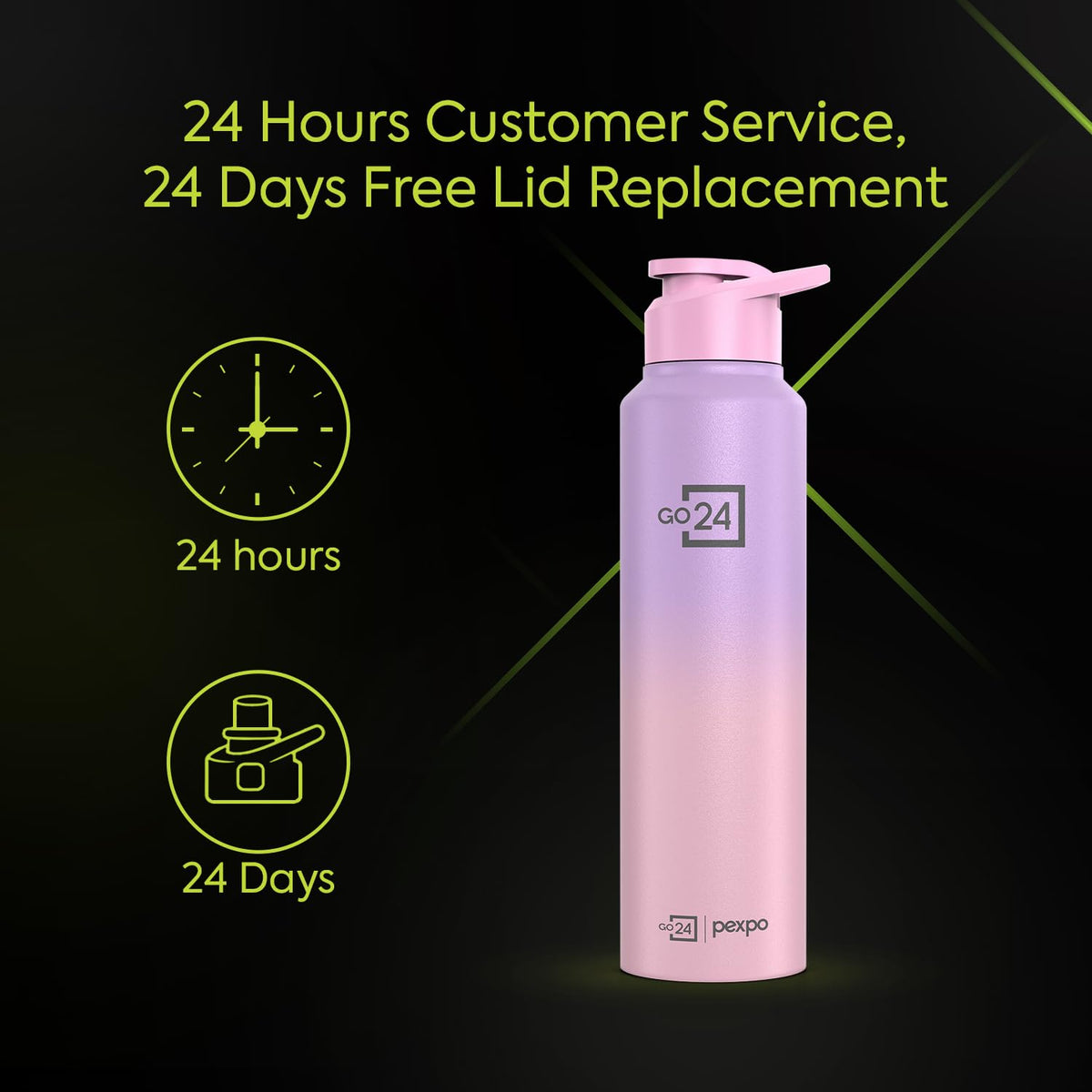 Stainless Steel Water Bottle Craft Pink-Purple Ombre 950ml