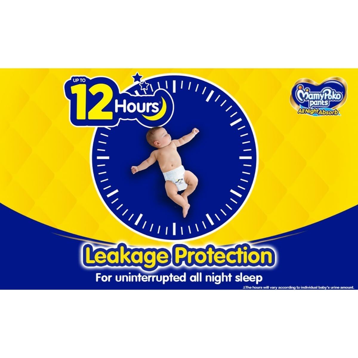 MamyPoko Pants All Night Absorb Baby Diapers, Size S (4-8 kg), 76 Count, Pack of 2