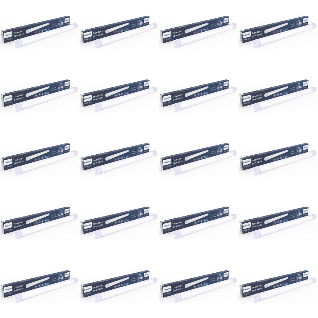 PHILIPS 20-watt LED Batten/Tubelight | StarBright Compact 2-ft Decorative Modern LED Wall Tubelight for Living Room & Bedroom | Cool Day Light, Pack of 20