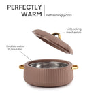 CELLO Aurum Insulated Casserole Hot Pot Box Set of 2 Pcs 1000ml Brown |
