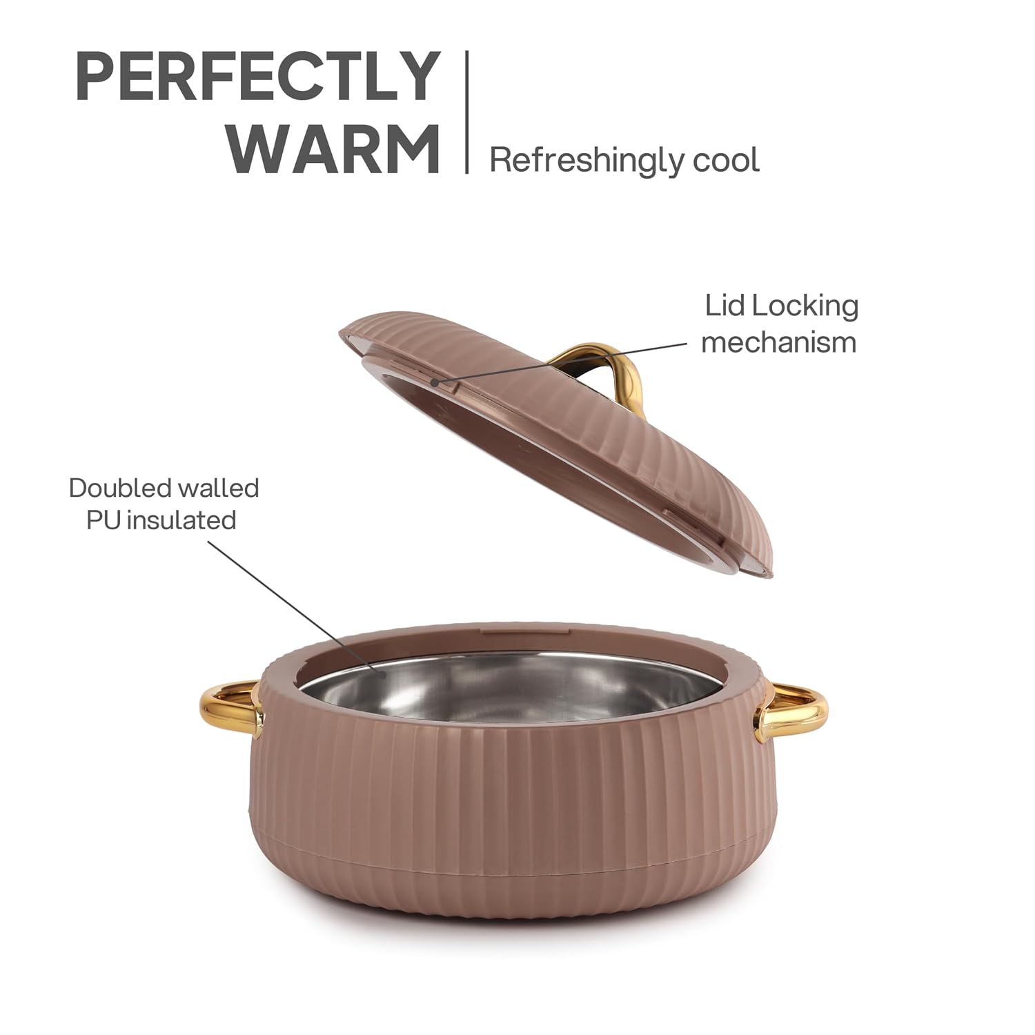 CELLO Aurum Insulated Casserole Hot Pot Box Set of 2 Pcs 1000ml Brown |