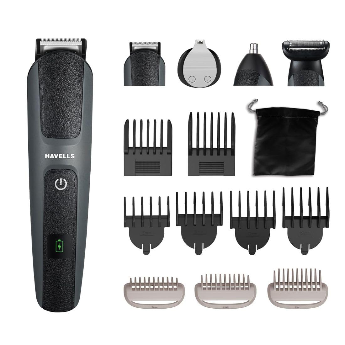 Havells HD3151 1200 Watts Foldable Hair Dryer; 3 Heat (Hot/Cool/Warm) Settings including Cool Shot button & Havells Super Grooming Kit GS8714, 15 IN 1,...