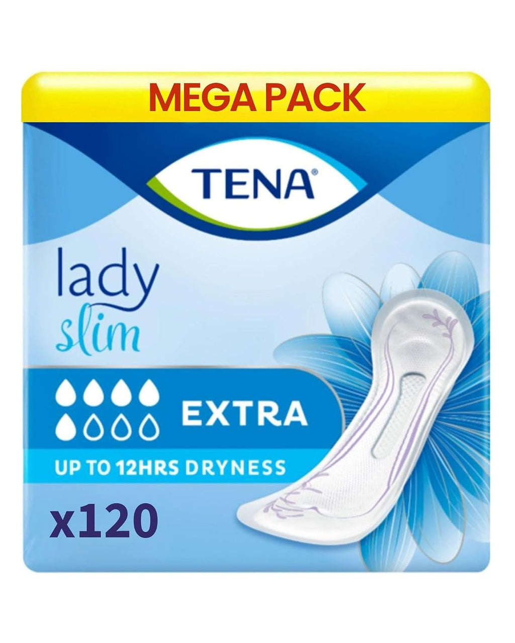 TENA Lady Extra Bladder Control Pads for Medium,Unexpected Urine Leaks | 120 Pcs | Incontinence Pads for Women | 31 Cm Long | World's Leading Incontinence Brand