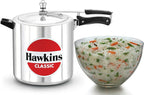 Hawkins Classic 12 Litre Pressure Cooker | Straight Body | Gas Compatible | Ideal for 12–16 persons | ISI Certified | 5 Year Guarantee | Silver (CL12)