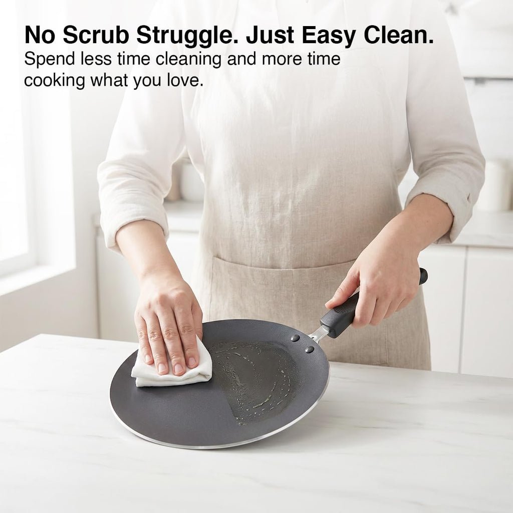 Prestige Aluminium Omega Select Plus Non-Stick Concave Tawa, 25 cm,Black