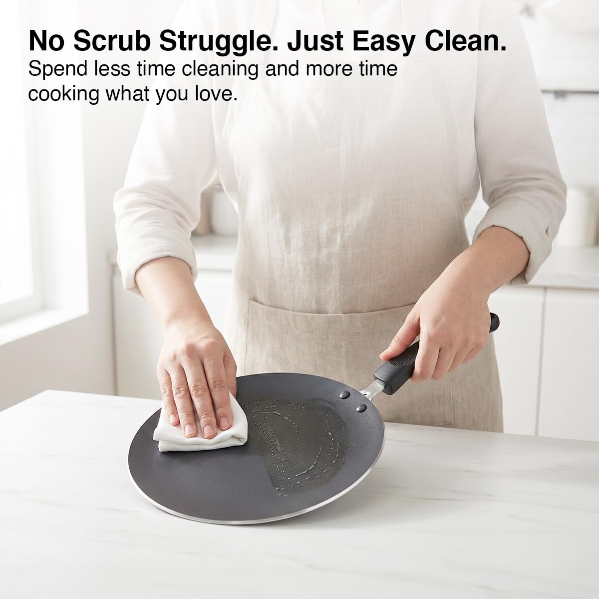 Prestige Aluminium Omega Select Plus Non-Stick Concave Tawa, 25 cm,Black