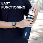 CELLO H2O Matt Stainless Steel Water Bottle For Office & Daily Use 1000 ml Navy Blue | Single Wall Freezer & Fridge Safe, Lightweight & Stylish Leakproof Rustproof Steel Water Bottle For School Travel