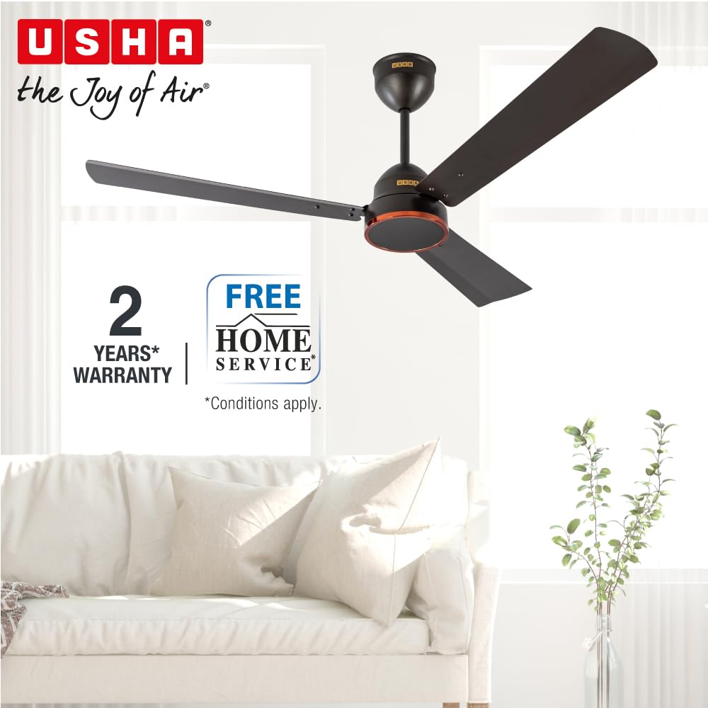 USHA AeroEdge 1200mm BLDC Ceiling Fan with RF Remote | BEE 5 Star Rated Energy Efficient | 100% Copper Motor | High Air Delivery 220CMM | 3-Year Motor &...