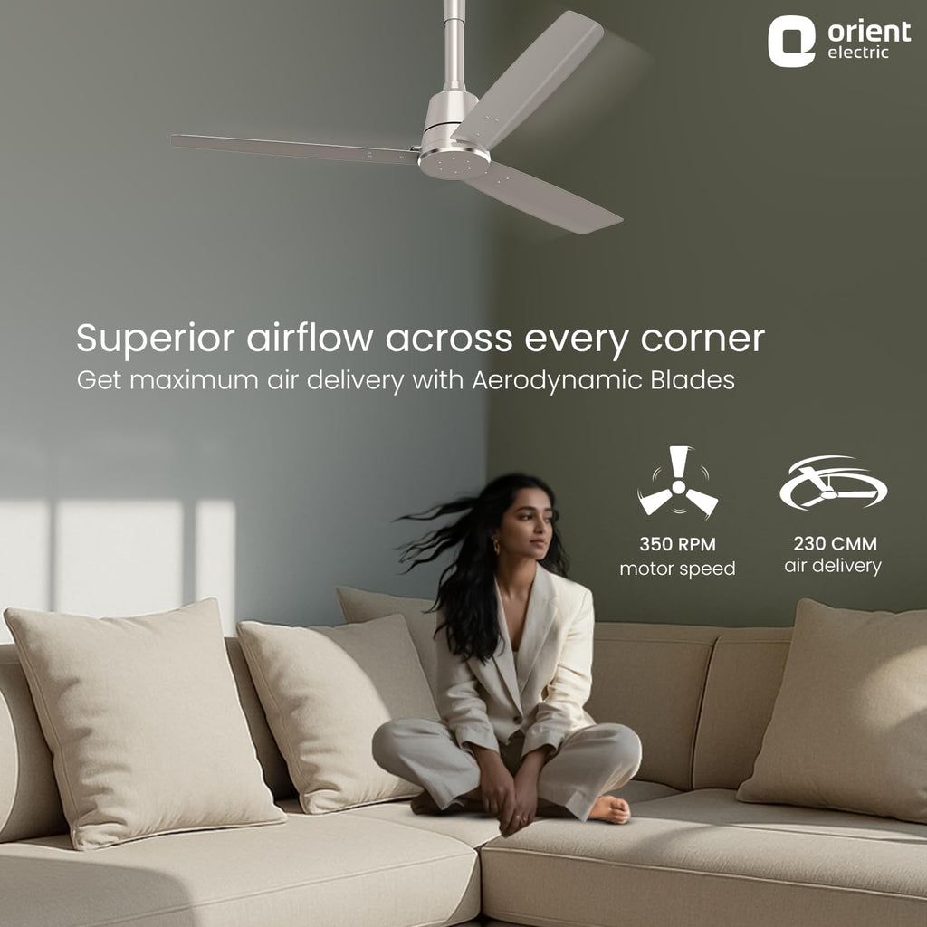 Orient Electric Newly Launched 1200 mm Proton BLDC | BLDC energy saving ceiling fan with Remote |BEE 5-star rated | Saves up to 50% on electricity bills | 3 year warranty by Orient | Cream Latte