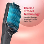 Vega Black Shine Hair Straightener Brush for Women, Straight in Min, Ionic & Thermoprotect Technology, 16 Temperature Settings