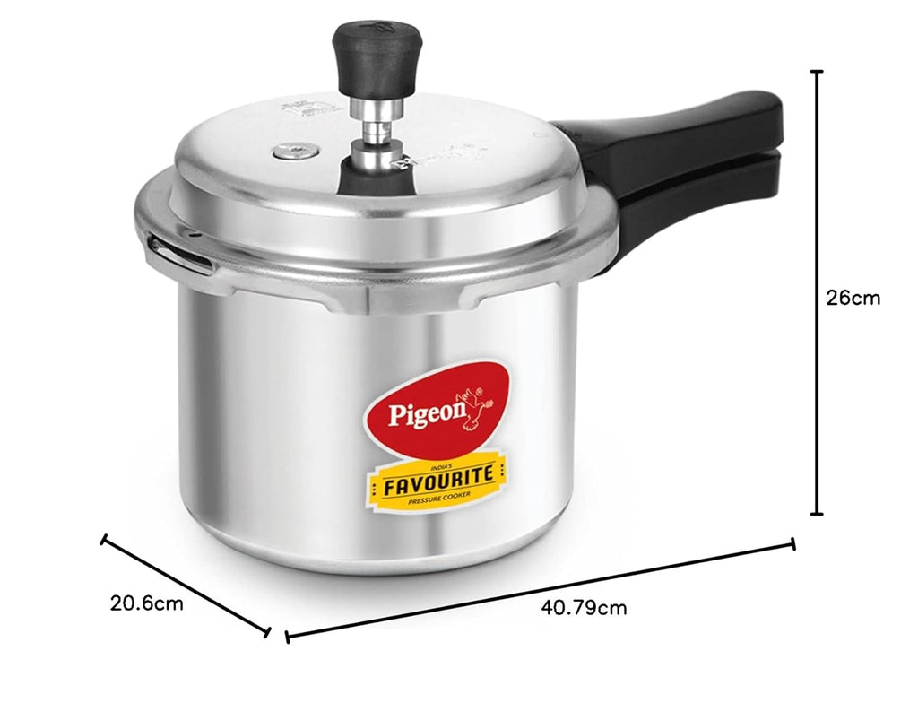 Pigeon by Stovekraft Favourite Outer Lid Non Induction Aluminium Pressure Cooker, 3 Litres