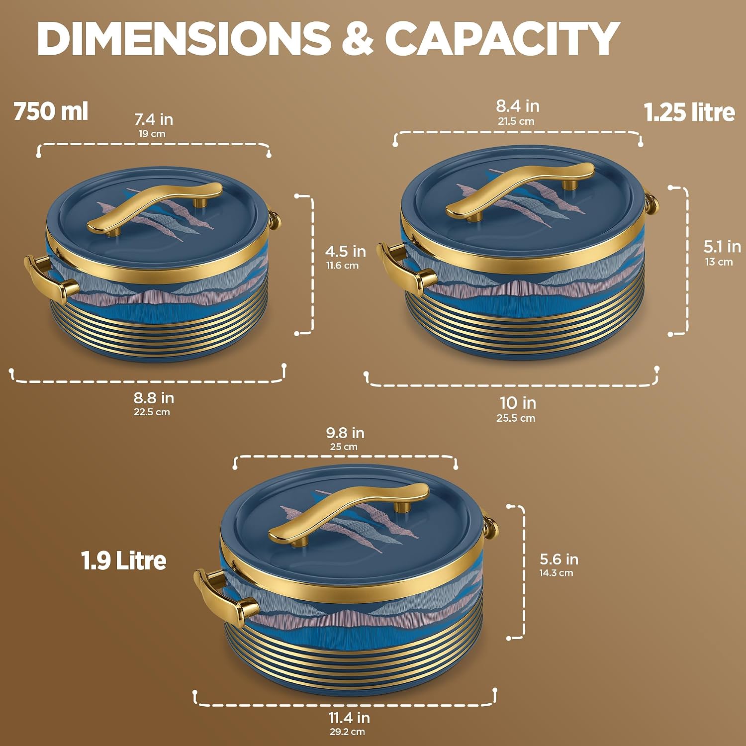 Milton Insignia Reg. Set Casserole (750,1250,1900) ml