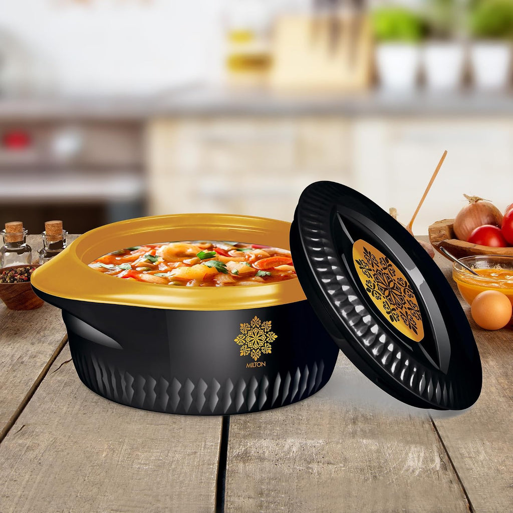 Milton Royal 1500 Insulated Inner Stainless Steel Casserole, 1.27 Litres, Black Gold |